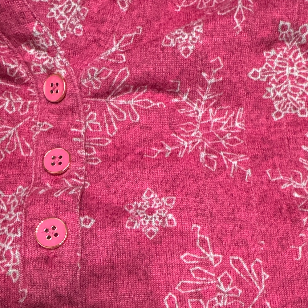 Pink Snowflake Button-Up Shirt - Picture 3 of 3